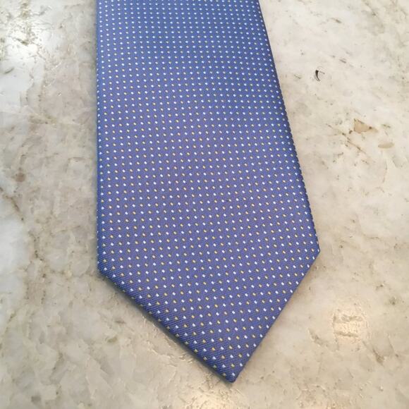 YASANTI BLUE PIN-DOT TIE - Picture 1 of 10